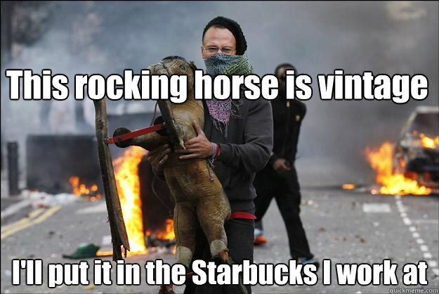 This rocking horse is vintage I'll put it in the Starbucks I work at - This rocking horse is vintage I'll put it in the Starbucks I work at  Hipster Rioter