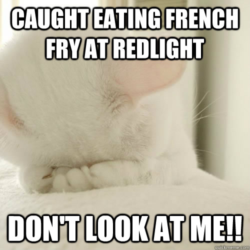 Caught Eating French Fry at Redlight don't look at me!! - Caught Eating French Fry at Redlight don't look at me!!  Eating Fries