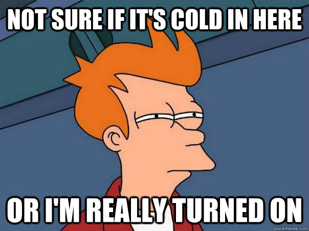 Not sure if it's cold in here Or I'm really turned on  Futurama Fry