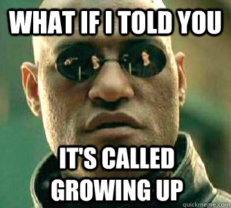 What if I told you it's called growing up  What if I told you