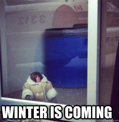  winter is coming  Sophisticated Monkey