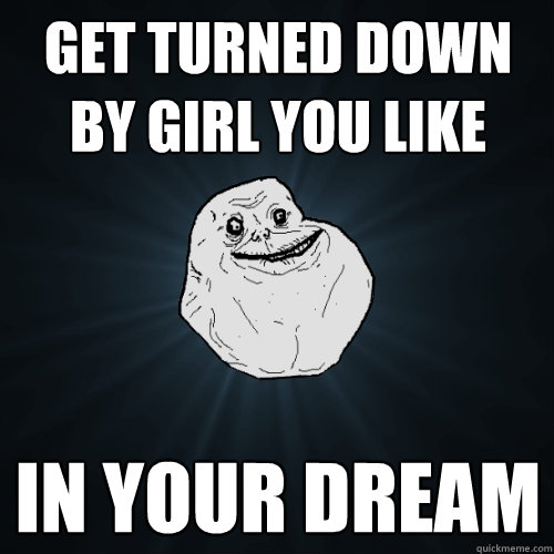 Get turned down by girl you like in your dream  Forever Alone