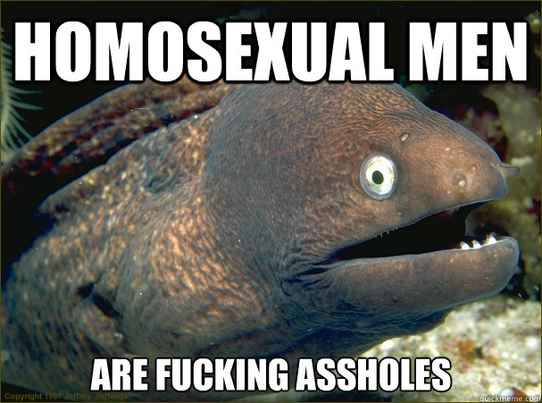 Homosexual Men are fucking assholes  Bad Joke Eel