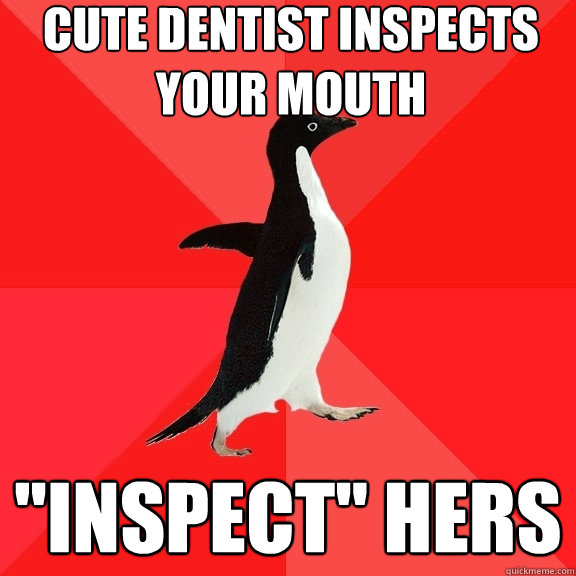 cute dentist inspects your mouth 