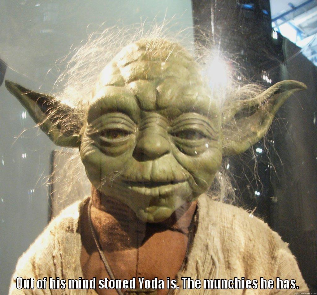  OUT OF HIS MIND STONED YODA IS. THE MUNCHIES HE HAS. Misc