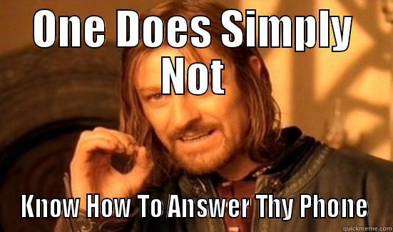 ONE DOES SIMPLY NOT KNOW HOW TO ANSWER THY PHONE Boromir