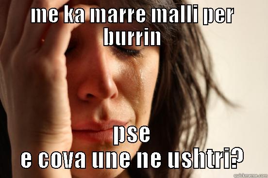 ME KA MARRE MALLI PER BURRIN PSE E COVA UNE NE USHTRI? First World Problems