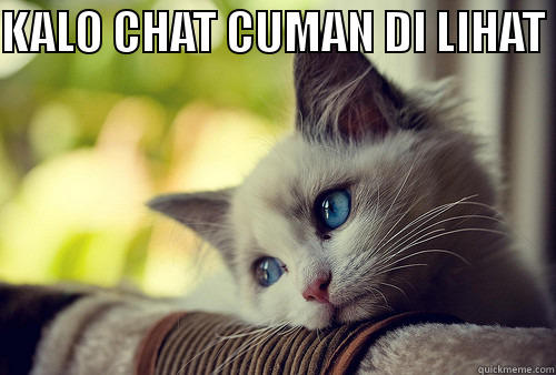 KALO CHAT CUMAN DI LIHAT   First World Problems Cat