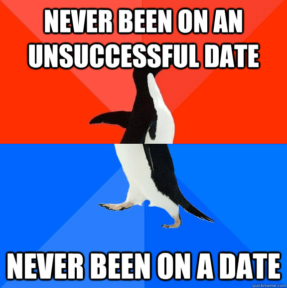 Never been on an unsuccessful date never been on a date - Never been on an unsuccessful date never been on a date  Socially Awesome Awkward Penguin