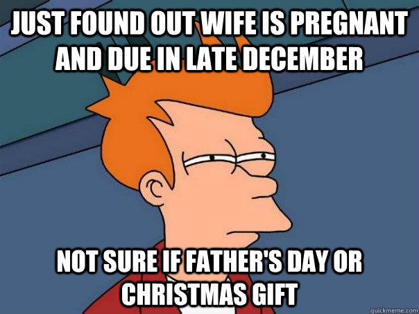 Just found out wife is pregnant and due in late December Not sure if Father's Day or Christmas gift  Futurama Fry