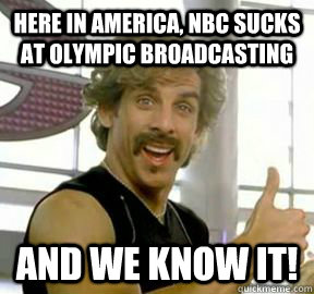 Here in America, NBC sucks at olympic broadcasting and we know it!  Globo gym