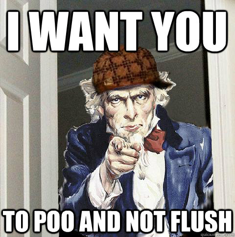 i want you to poo and not flush  Scumbag Uncle Sam