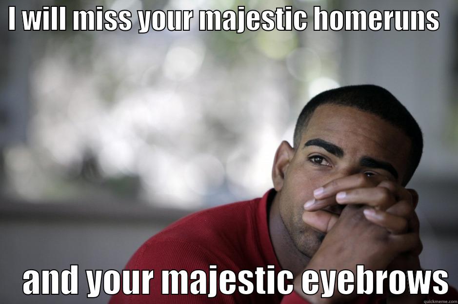  I WILL MISS YOUR MAJESTIC HOMERUNS        AND YOUR MAJESTIC EYEBROWS Misc