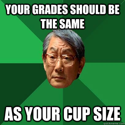 Your grades should be the same as your cup size  High Expectations Asian Father