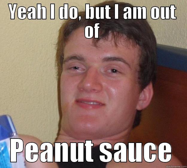 YEAH I DO, BUT I AM OUT OF PEANUT SAUCE 10 Guy