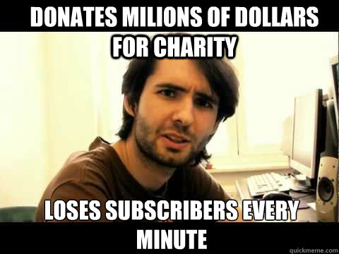 DONATES MILIONS OF DOLLARS FOR CHARITY LOSES SUBSCRIBERS EVERY MINUTE - DONATES MILIONS OF DOLLARS FOR CHARITY LOSES SUBSCRIBERS EVERY MINUTE  AWSOME ATHENE