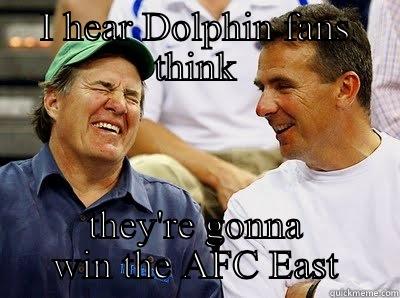 I HEAR DOLPHIN FANS THINK THEY'RE GONNA WIN THE AFC EAST Misc