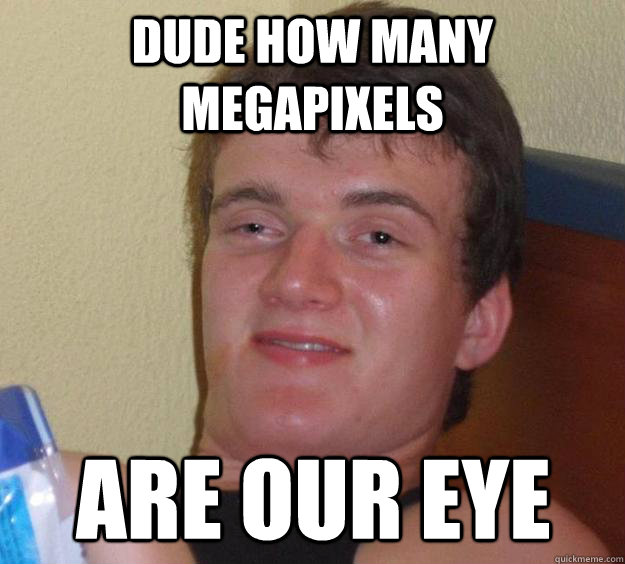 DUDE how many megapixels ARE OUR EYE - DUDE how many megapixels ARE OUR EYE  10 Guy