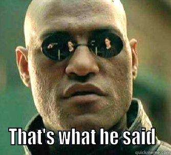 Gg s -  THAT'S WHAT HE SAID  Matrix Morpheus