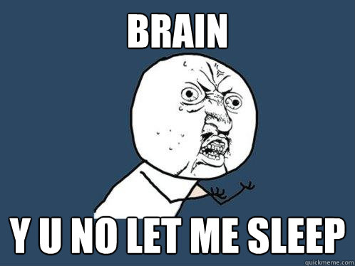 Brain Y u no let me sleep  Y U No