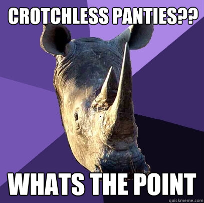 Crotchless panties?? Whats the point  Sexually Oblivious Rhino