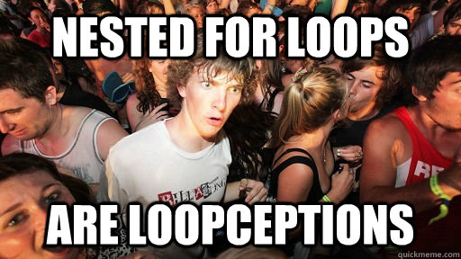 Nested For Loops are loopceptions  Sudden Clarity Clarence