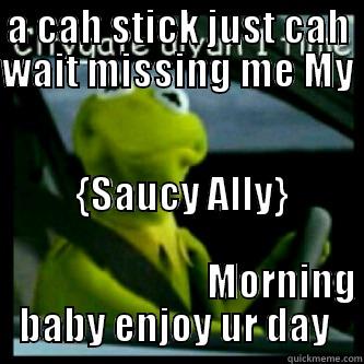 missins my baby - A CAH STICK JUST CAH WAIT MISSING ME MY   {SAUCY ALLY}                                                                          MORNING BABY ENJOY UR DAY  Misc