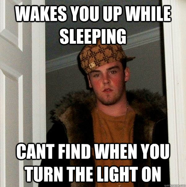 Wakes you up while sleeping Cant find when you turn the light on - Wakes you up while sleeping Cant find when you turn the light on  Scumbag Steve