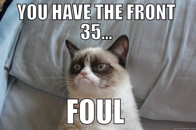 YOU HAVE THE FRONT 35... FOUL Grumpy Cat