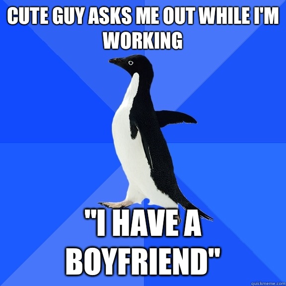 Cute guy asks me out while I'm working 