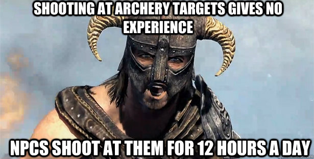 Shooting at archery targets gives no experience npcs shoot at them for 12 hours a day  skyrim