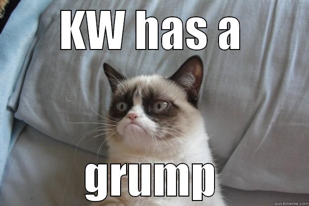 KW has a grump - KW HAS A GRUMP Grumpy Cat