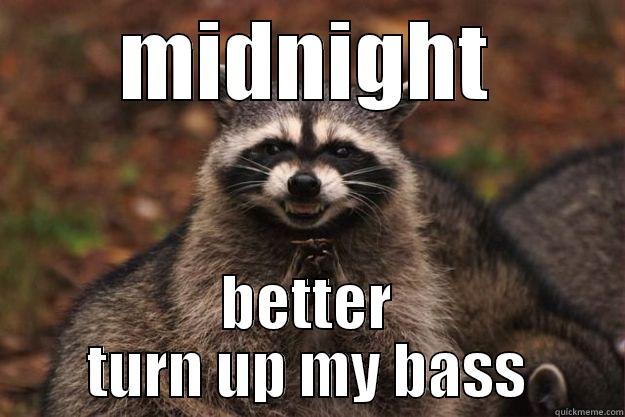 MIDNIGHT BETTER TURN UP MY BASS Evil Plotting Raccoon