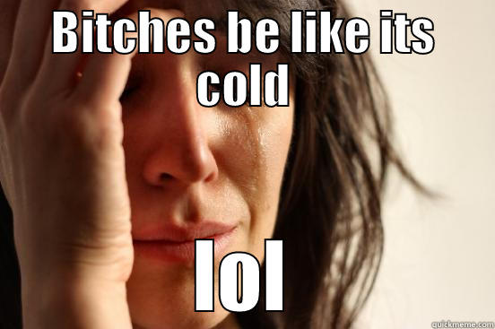 BITCHES BE LIKE ITS COLD LOL First World Problems