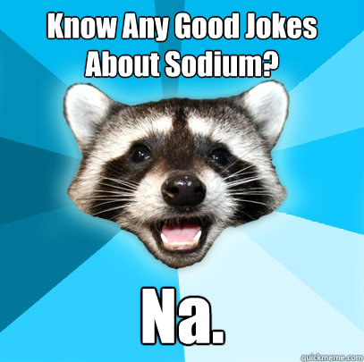 Know Any Good Jokes About Sodium? Na. - Know Any Good Jokes About Sodium? Na.  Lame Pun Coon