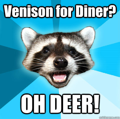 Venison for Diner? OH DEER! - Venison for Diner? OH DEER!  Lame Pun Coon