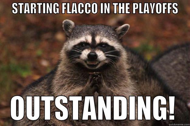  STARTING FLACCO IN THE PLAYOFFS OUTSTANDING! Evil Plotting Raccoon