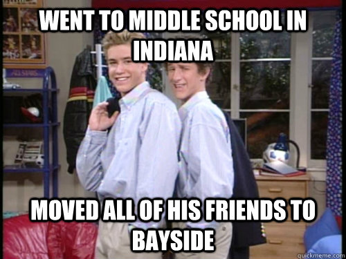 Went to middle school in Indiana moved all of his friends to Bayside  