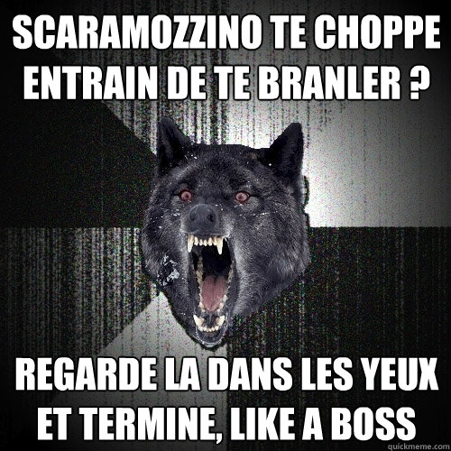 Scaramozzino te choppe entrain de te branler ? Regarde la dans les yeux et termine, like a BOSS  Insanity Wolf