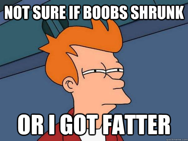 Not sure if boobs shrunk or i got fatter  Futurama Fry