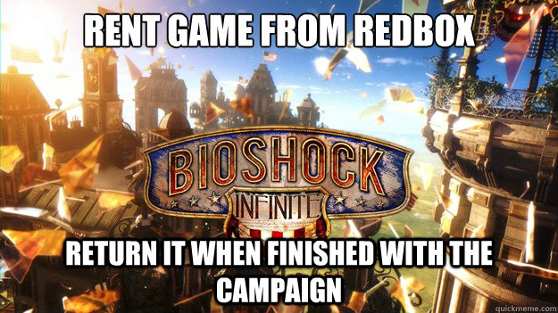 Rent Game From redbox return it when finished with the campaign - Rent Game From redbox return it when finished with the campaign  Misc