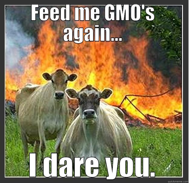 FEED ME GMO'S AGAIN... I DARE YOU. Evil cows