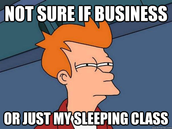 NOT SURE IF BUSINESS OR JUST MY SLEEPING CLASS  Futurama Fry