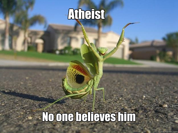 Atheist  No one believes him - Atheist  No one believes him  Bad Luck Mantis