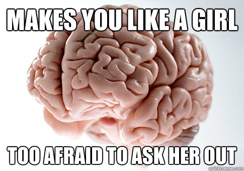 Makes you like a girl Too afraid to ask her out  Scumbag Brain