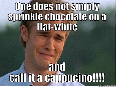 ONE DOES NOT SIMPLY SPRINKLE CHOCOLATE ON A FLAT-WHITE AND CALL IT A CAPPUCINO!!!! 1990s Problems