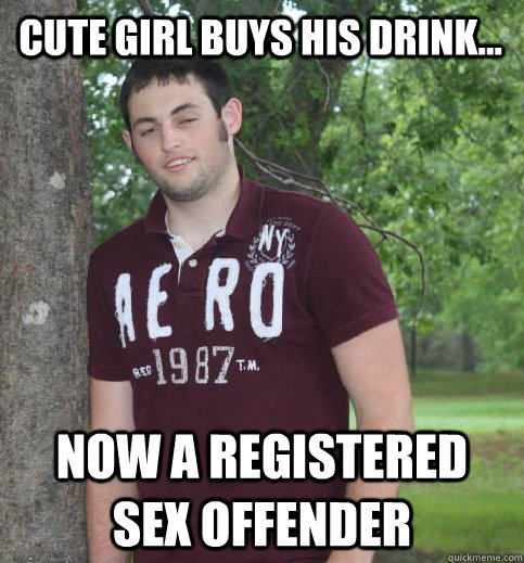  cute girl buys his drink... now a registered sex offender  