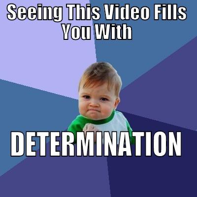 Determination Youtube ._. - SEEING THIS VIDEO FILLS YOU WITH DETERMINATION Success Kid