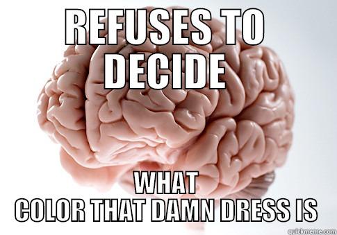 REFUSES TO DECIDE WHAT COLOR THAT DAMN DRESS IS Scumbag Brain