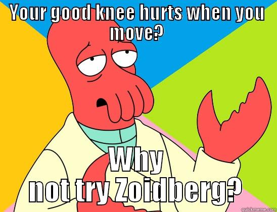 YOUR GOOD KNEE HURTS WHEN YOU MOVE? WHY NOT TRY ZOIDBERG? Futurama Zoidberg 